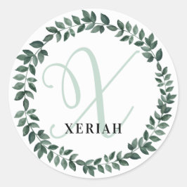 Letter X Monogram Individuelle Name Minimalistisch Runder Aufkleber