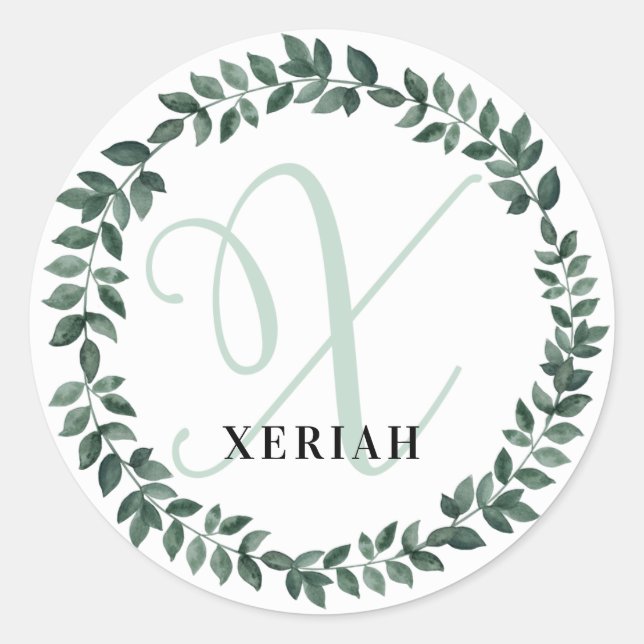 Letter X Monogram Individuelle Name Minimalistisch Runder Aufkleber (Vorderseite)