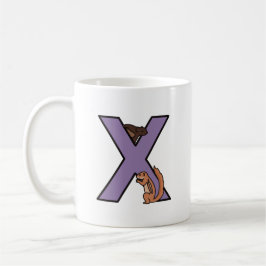 Letter X personalisierter Schlamm Kaffeetasse
