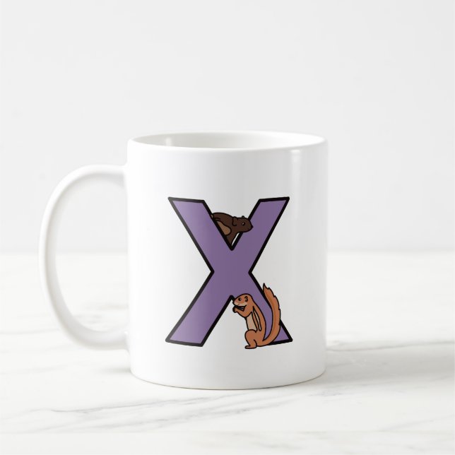 Letter X personalisierter Schlamm Kaffeetasse (Links)