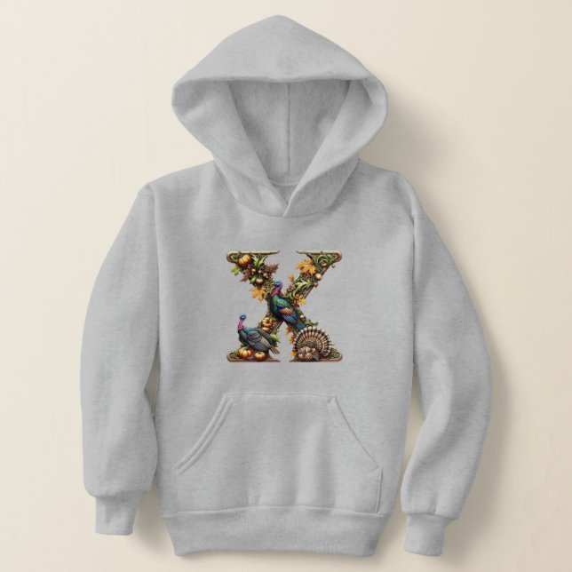 Letter X Thanksgiving turkey style  Hoodie (Ablage )