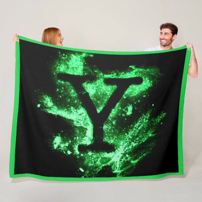 Letter Y Green Hauptstadt Alphabet Fleecedecke (Beispiel)