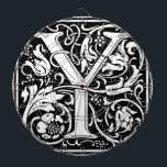 Letter Y Medieval Monogram Art Nouveau Dartscheibe<br><div class="desc">Dieses erste Y ist Teil einer kompletten Serie von Großbuchstaben William Morris inspirierte Typografie-Initialen. Die Schwarz-Weiß-Schrift ist sehr dekorativ und nach der extravaganten Typografie des Mittelalters gestylt. Niedlich und trendig, dies ist ein Vintages chic Monogramm Y - Buchstabe Y - Wirbel Y . Passen Sie dieses Vintage Monogramm an, indem...</div>