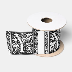 Letter Y Medieval Monogram Art Nouveau Satinband