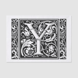 Letter Y Medieval Monogram Art Nouveau Seidenpapier