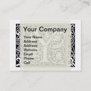 Letter Y Medieval Monogram Art Nouveau Visitenkarte