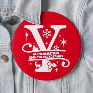 Letter Y Monogram Anfangsname Familienname Gruß Button