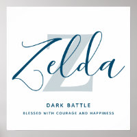 Letter Z elda Name bedeutet blauer, grau Text benu