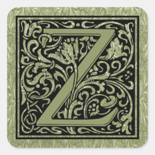 Letter Z First Letter Monogram Quadratischer Aufkleber
