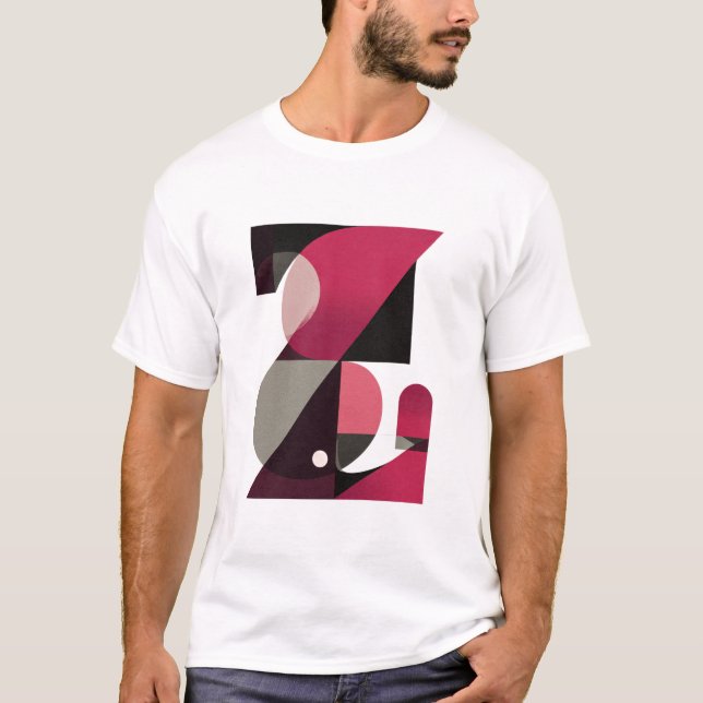 Letter Z – Geometric Color-Block Monogram (Magenta T-Shirt (Vorderseite)