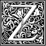 Letter Z Medieval Monogram Art Nouveau Freistehende Fotoskulptur<br><div class="desc">Diese Z ist Teil einer kompletten Serie von Großbuchstaben William Morris inspiriert Typografie-Initialen. Die Schwarz-Weiß-Schrift ist sehr dekorativ und nach der extravaganten Typografie des Mittelalters gestylt. Niedlich und trendig, das ist ein Vintages chic Monogramm Z - Buchstabe Z - Wirbel Z . Passen Sie dieses Vintage Monogramm an, indem Sie...</div>