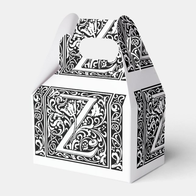 Letter Z Medieval Monogram Art Nouveau Geschenkschachtel (Vorderseite)