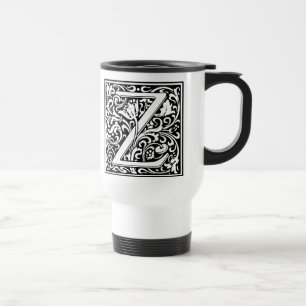 Letter Z Medieval Monogram Art Nouveau Reisebecher