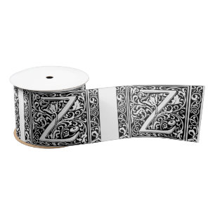 Letter Z Medieval Monogram Art Nouveau Satinband