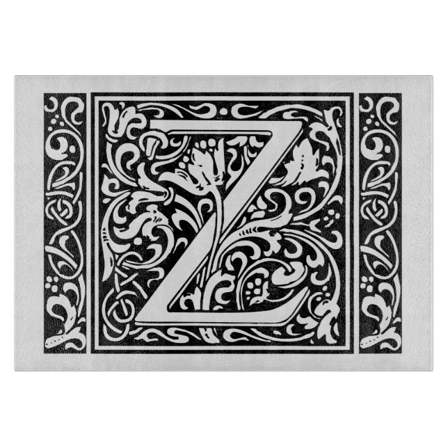 Letter Z Medieval Monogram Art Nouveau Schneidebrett (Vorderseite)