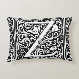 Letter Z Medieval Monogram Art Nouveau Zierkissen