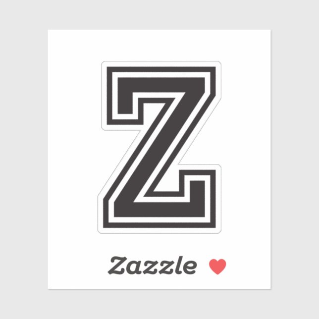 Letter Z sporty Uni Schriftart Alphabet Aufkleber (Blatt)