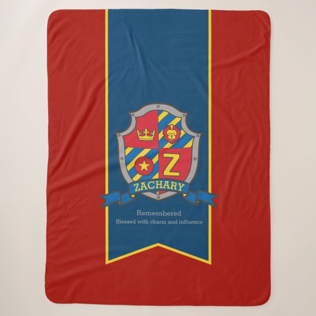 Letter Z Zachary individuelle Name bedeutet Wappen Sherpadecke (Vorderseite)