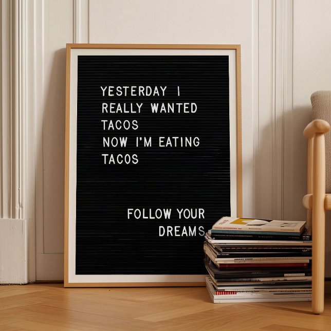 Letterboard Print Taco Print Funny Kitchen Print  Poster (Von Creator hochgeladen)