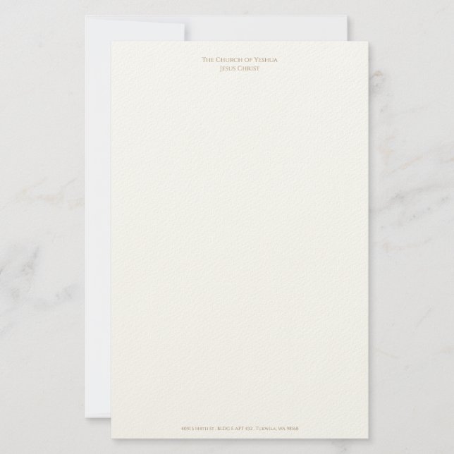 Letterhead für die Kirche von Yeshua Jesus Christu Briefpapier (Vorderseite)