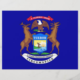 Letterhead mit Flag Michigan, USA