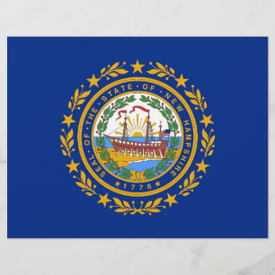 Letterhead mit Flag New Hampshire, USA