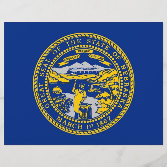 Letterhead mit Flagge von Nebraska, USA (Vorderseite)