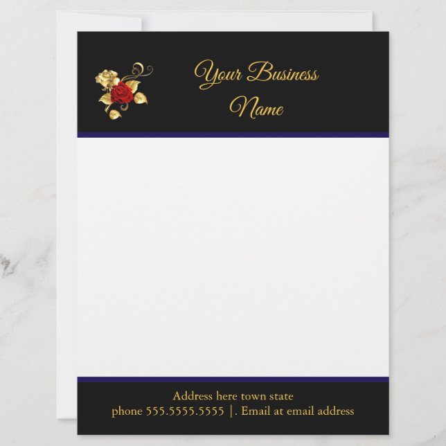 Letterhead-rote Rose 2 Briefbogen (Vorderseite)