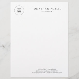 Letterhead Schwarzweiß und Weiß modern Minimalisti Briefbogen