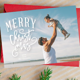 Lettering Frohe Weihnachten Foto Feiertagskarte