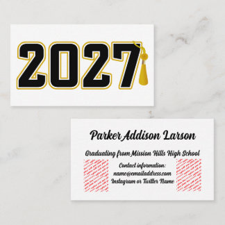 Letterman Abschlussjahrgang 2027 Diplomierung Visitenkarte