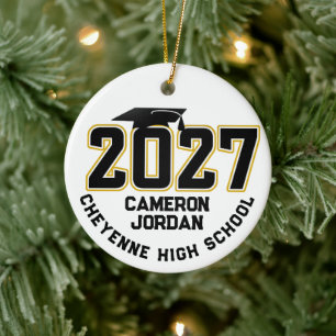 Letterman Abschlussjahrgang 2027 Foto-Abschlussfei Keramik Ornament