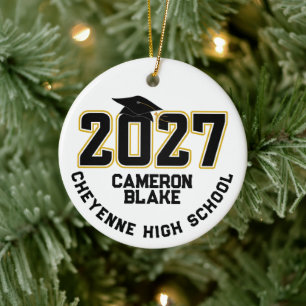 Letterman Abschlussjahrgang 2027 Foto-Abschlussfei Keramik Ornament