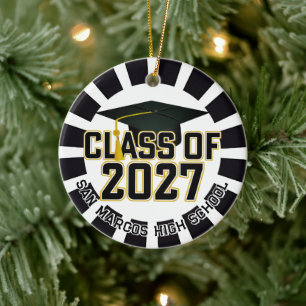 Letterman Abschlussjahrgang 2027 Foto-Abschlussfei Keramik Ornament