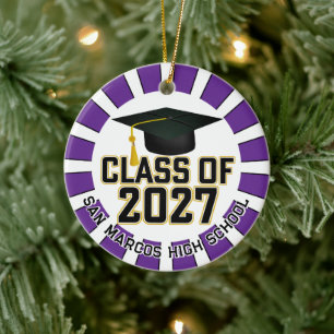 Letterman Abschlussjahrgang 2027 Foto-Abschlussfei Keramik Ornament
