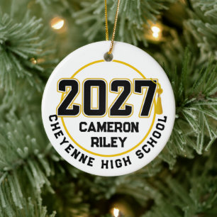 Letterman Abschlussjahrgang 2027 Foto-Abschlussfei Keramik Ornament