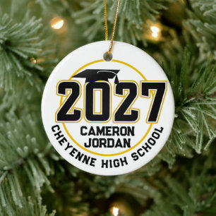Letterman Abschlussjahrgang 2027 Foto-Abschlussfei Keramik Ornament