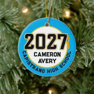 Letterman Abschlussjahrgang 2027 Foto Abschlussfei Keramik Ornament