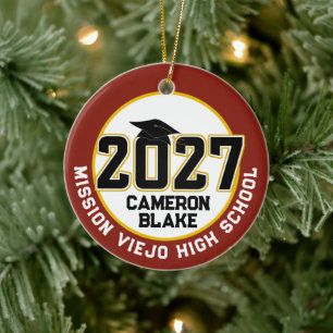 Letterman Abschlussjahrgang 2027 Foto-Abschlussfei Keramik Ornament
