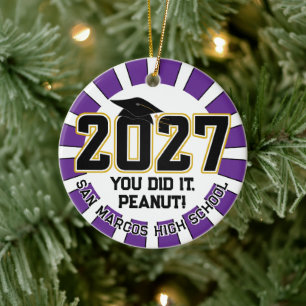 Letterman Abschlussjahrgang 2027 Foto Abschlussfei Keramik Ornament