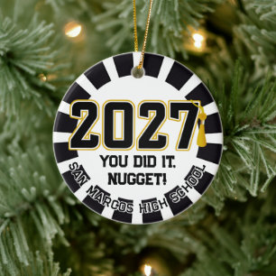 Letterman Abschlussjahrgang 2027 Foto-Abschlussfei Keramik Ornament