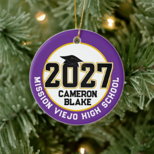 Letterman Abschlussjahrgang 2027 Foto-Abschlussfei Keramik Ornament