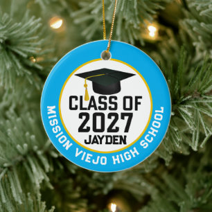 Letterman Abschlussjahrgang 2027 Foto-Abschlussfei Keramik Ornament
