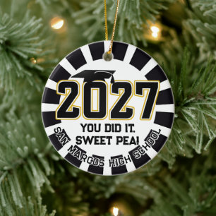 Letterman Abschlussjahrgang 2027 Foto-Abschlussfei Keramik Ornament