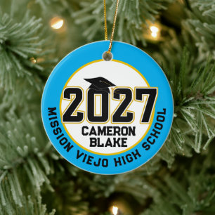 Letterman Abschlussjahrgang 2027 Foto-Abschlussfei Keramik Ornament