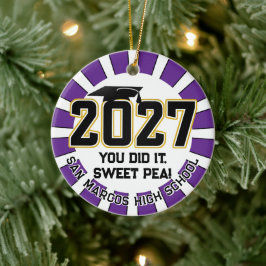 Letterman Abschlussjahrgang 2027 Foto-Abschlussfei Keramik Ornament