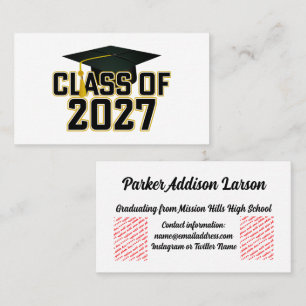 Letterman Abschlussjahrgang 2027 Visitenkarte