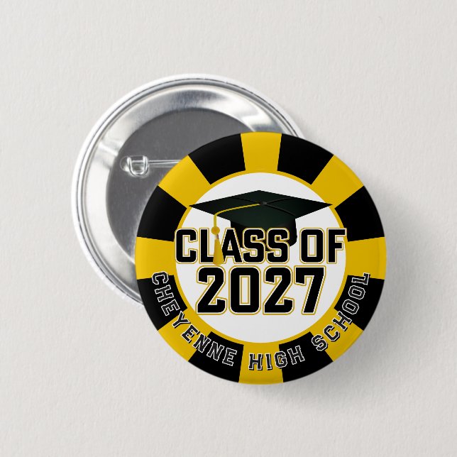 Letterman Abschlussklasse 2027 Abitur Button (Vorne & Hinten)