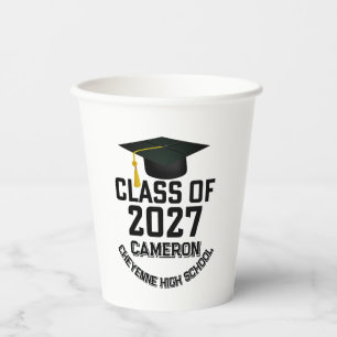 Letterman Abschlussklasse 2027 Diplomfeier Pappbecher