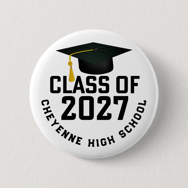 Letterman Abschlussklasse 2027 Diplomierung Button (Vorderseite)
